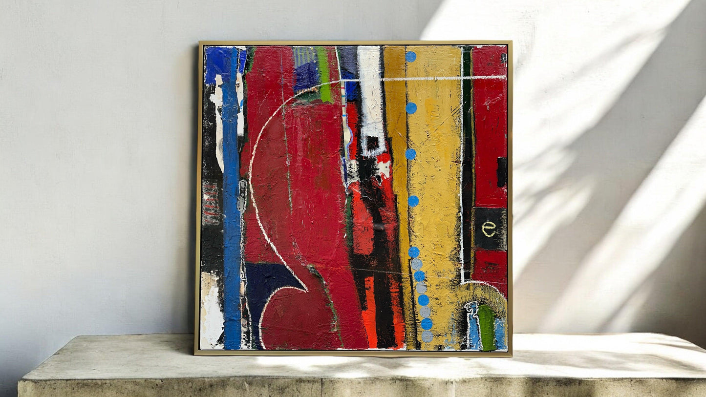 Abstract E - Collage on Canvas - #1325