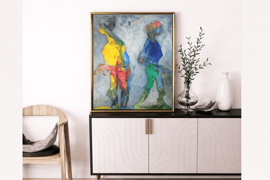 Silent Conversation by Carole Myers | Original Abstract Figurative Art - The Artful
