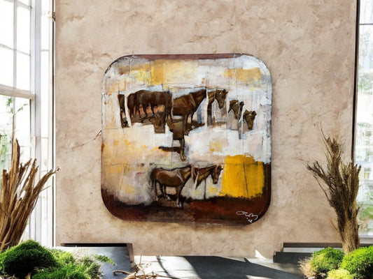 Horse in motion - Collage on canvas - 1297 - The Artful
