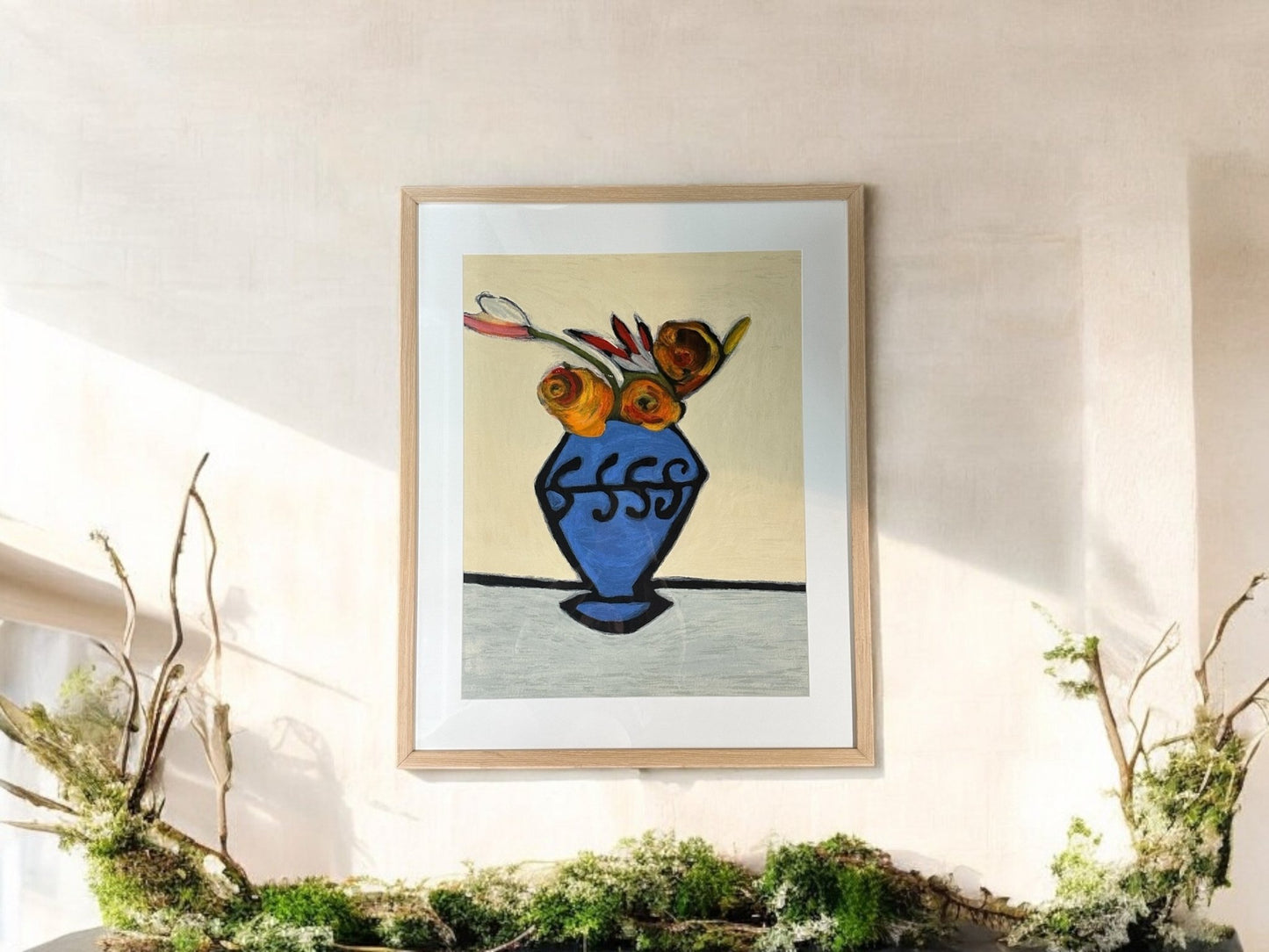 Blue Vase - Oil on paper - 1234 - The Artful