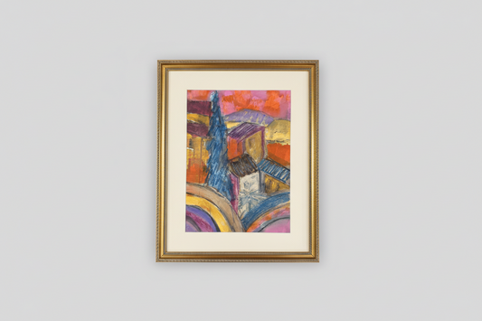 Tuscan hillside - Angela Reed - Mixed media on paper 1428 - The Artful