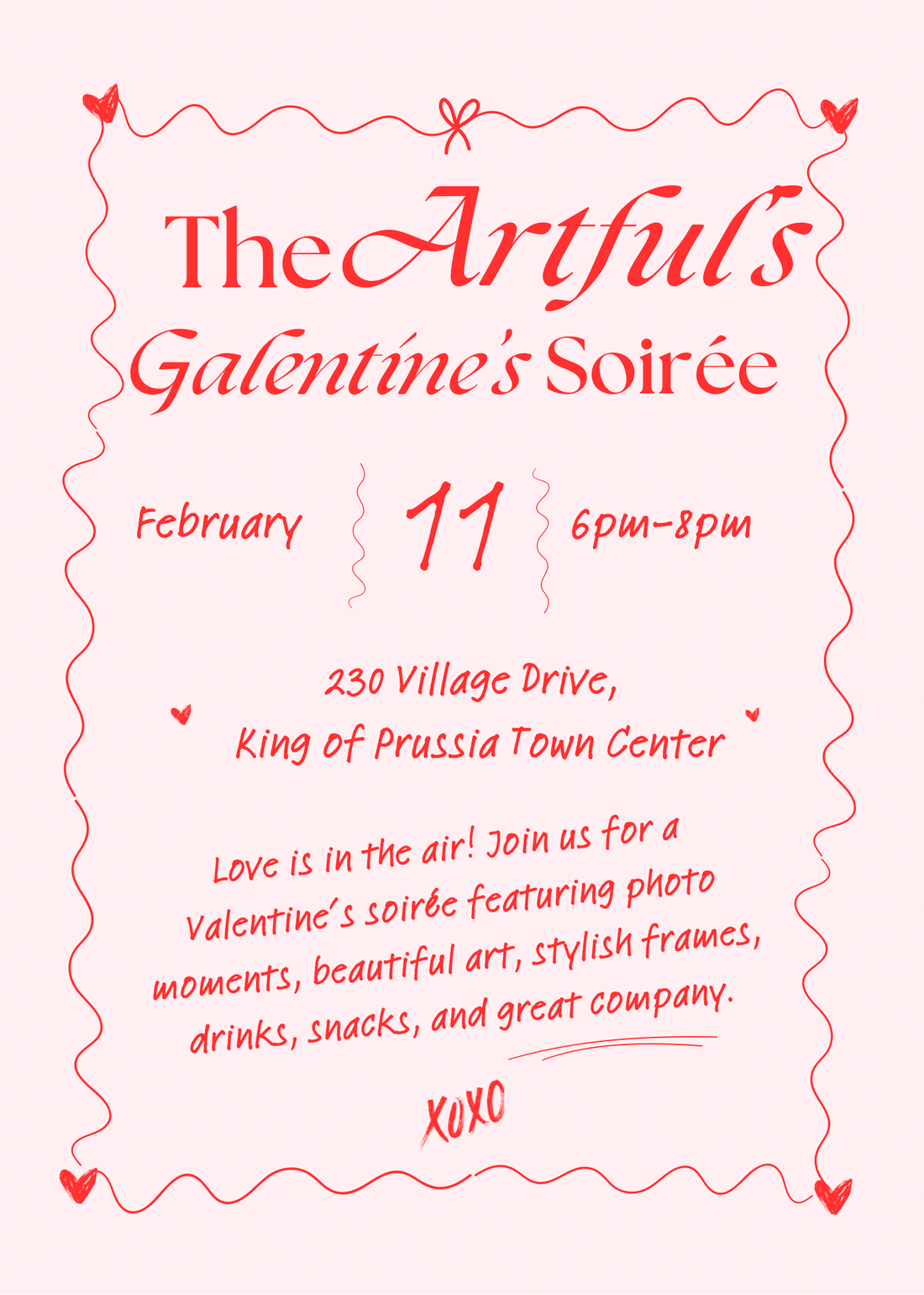 Valentines Soirée 2/11 - Registration Required - The Artful