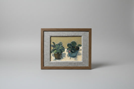 Succulents Pair - Oil on panel - 1069 - The Artful