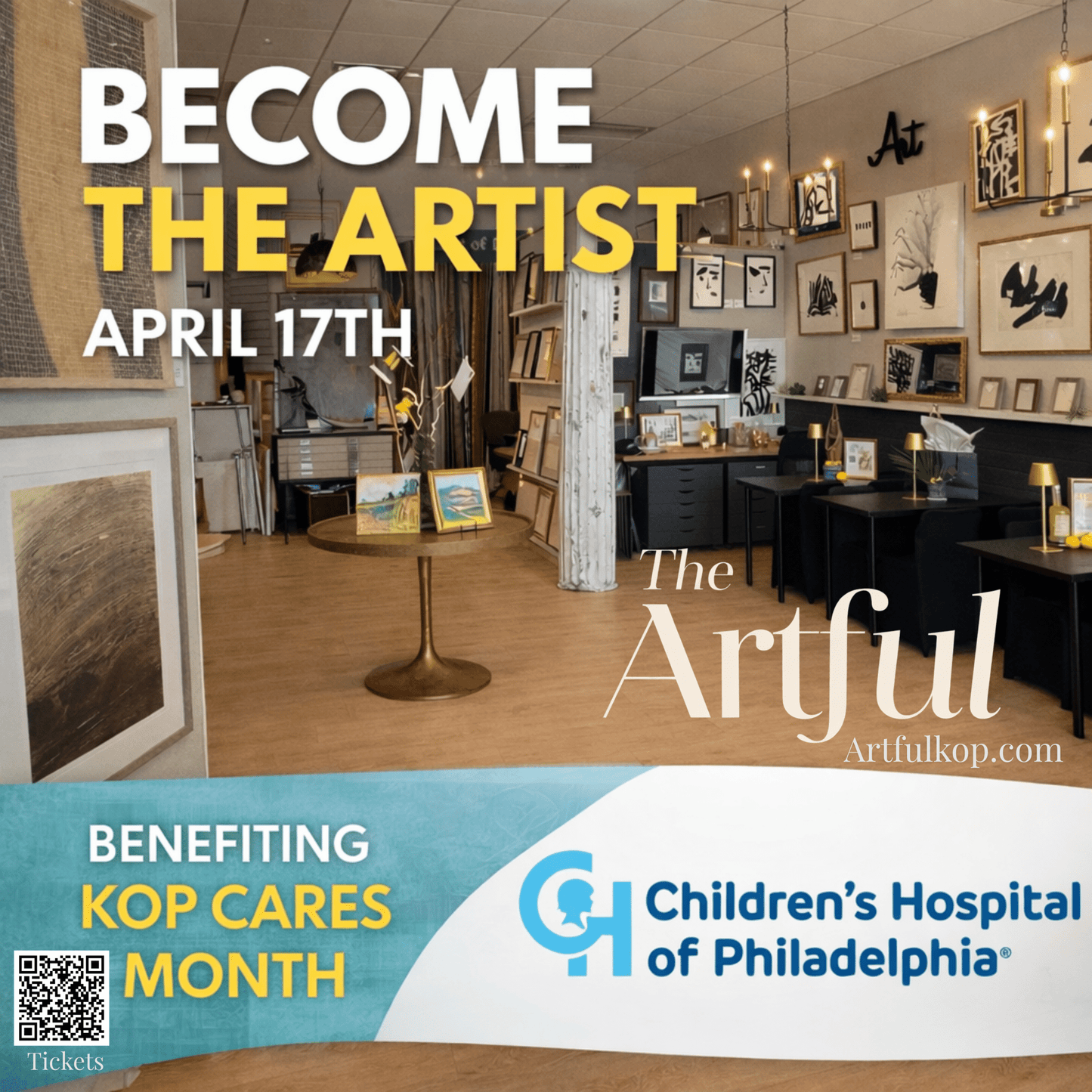 Become the Artist - April 17th Event - “KOP Cares Benefit” ART WITH HEART - The Artful