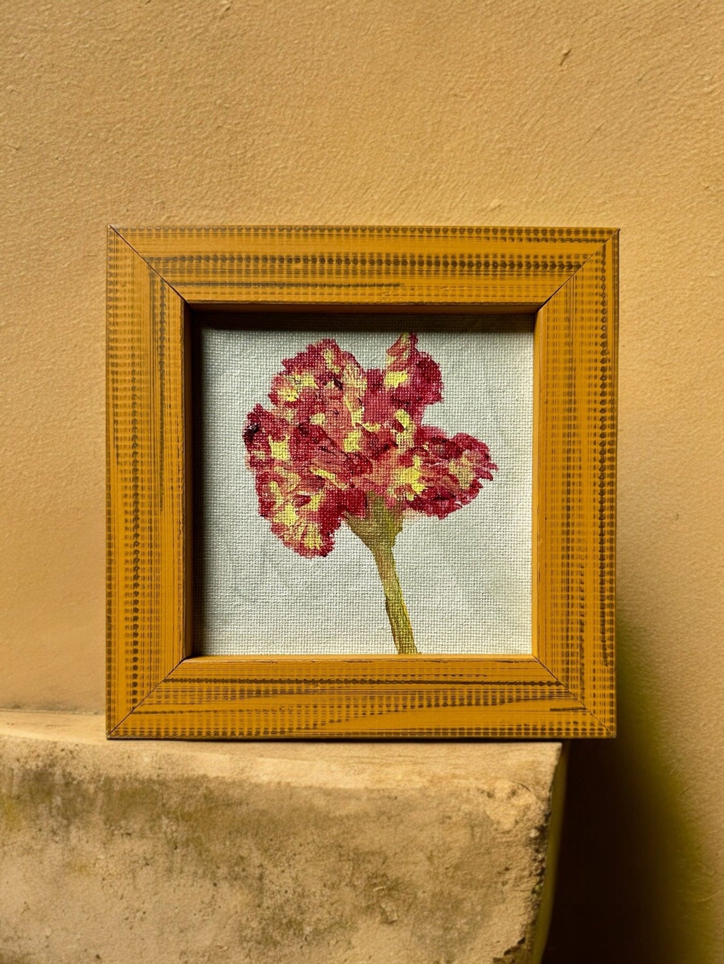 Simple Carnation - Oil on Board - 1084 - The Artful