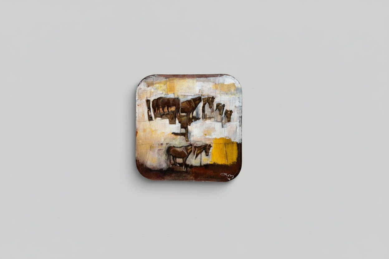 Horse in motion - Collage on canvas - #1297