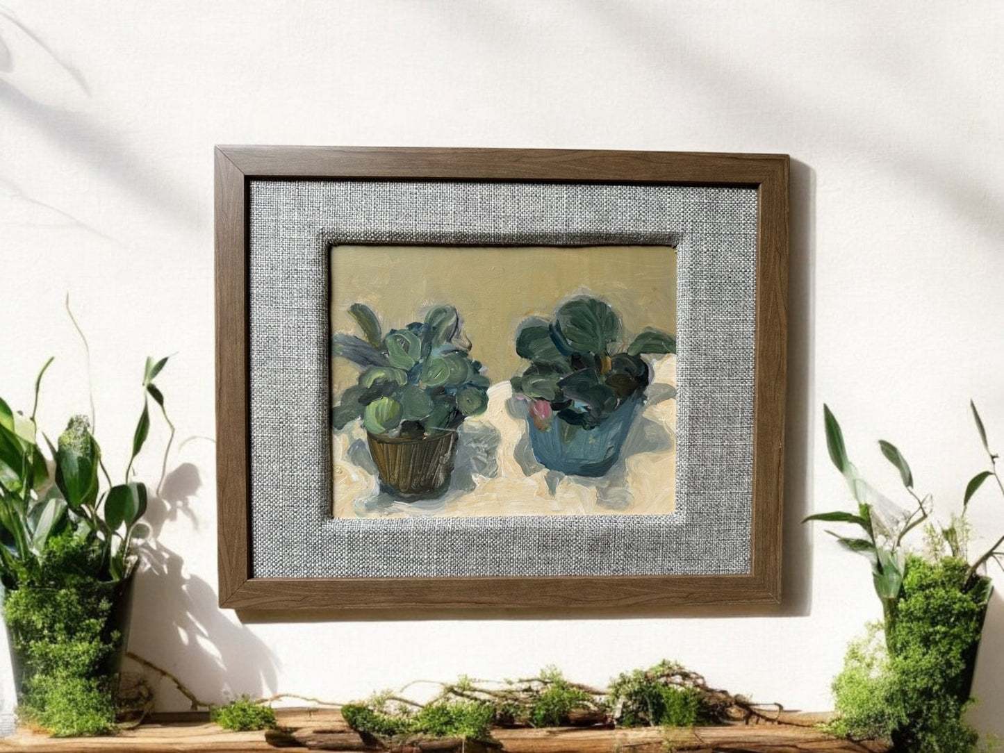 Succulents Pair - Oil on panel - 1069 - The Artful