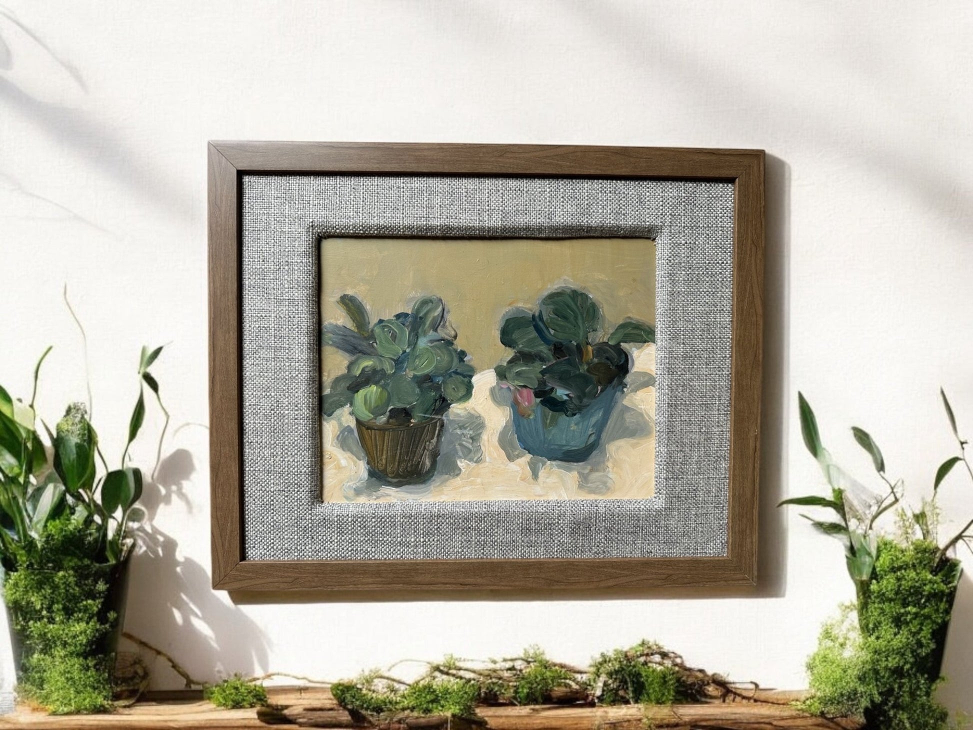 Succulents Pair - Oil on panel - 1069 - The Artful