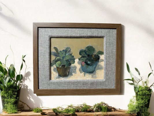 Succulents Pair - Oil on panel - 1069 - The Artful