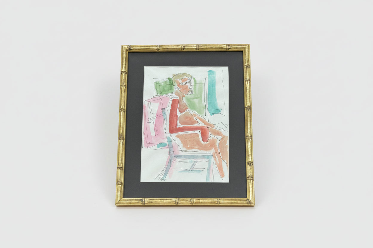 Thinking Chair - Angela Reed - Mixed media on paper 1413 - The Artful