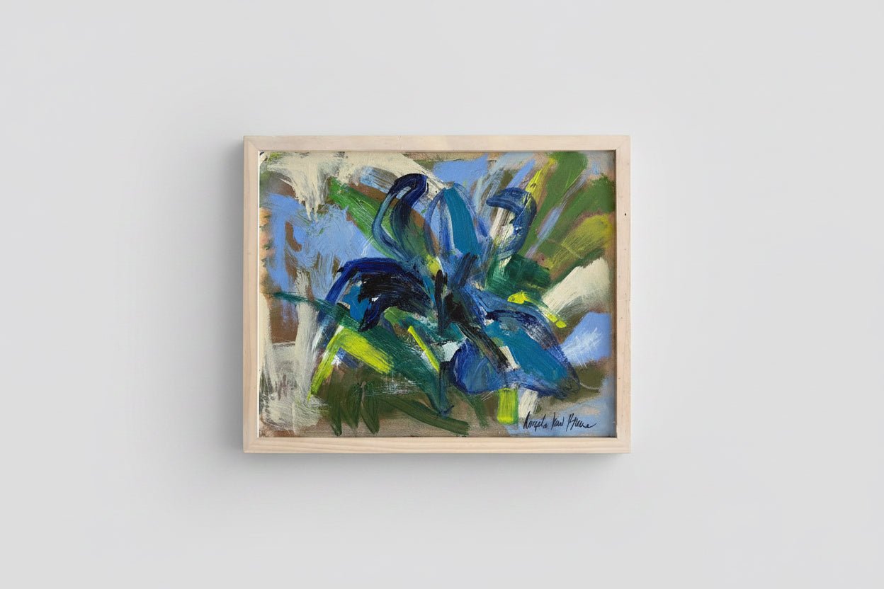 Blue Iris - Angela Reed - Mixed media on canvas 1424 - The Artful