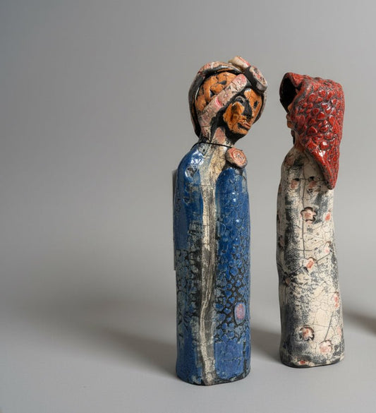 Lover and beloved 8 - Raku Sculpture - Monique Sarkessian - The Artful
