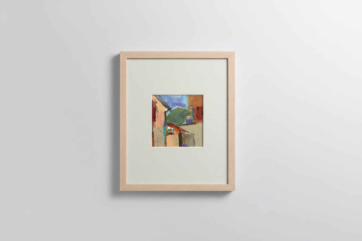 Angela Reed - Roof lines - Oil on Paper - The Artful
