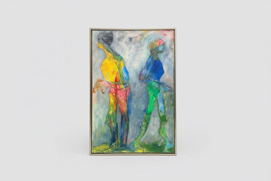 Silent Conversation by Carole Myers | Original Abstract Figurative Art - The Artful
