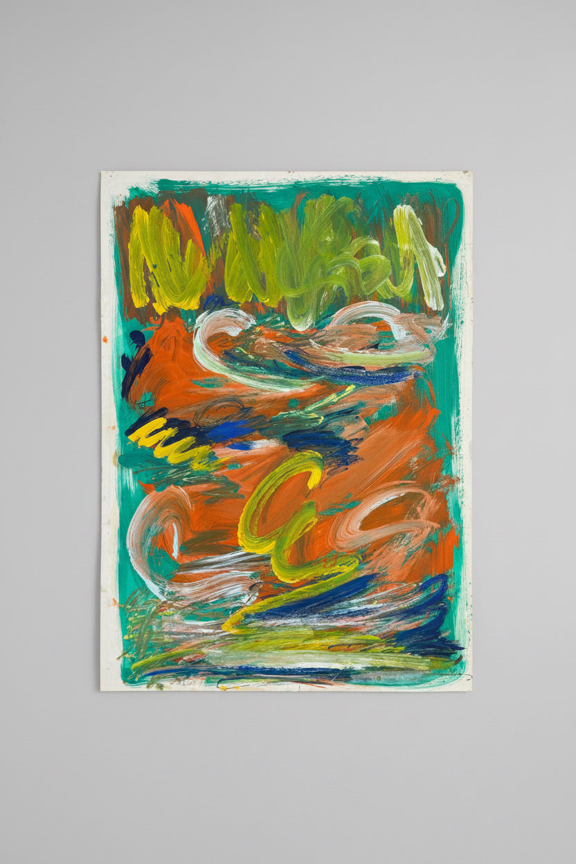 Alfonso Caliendo - Abstract “1979” - Oil on Paper #2455