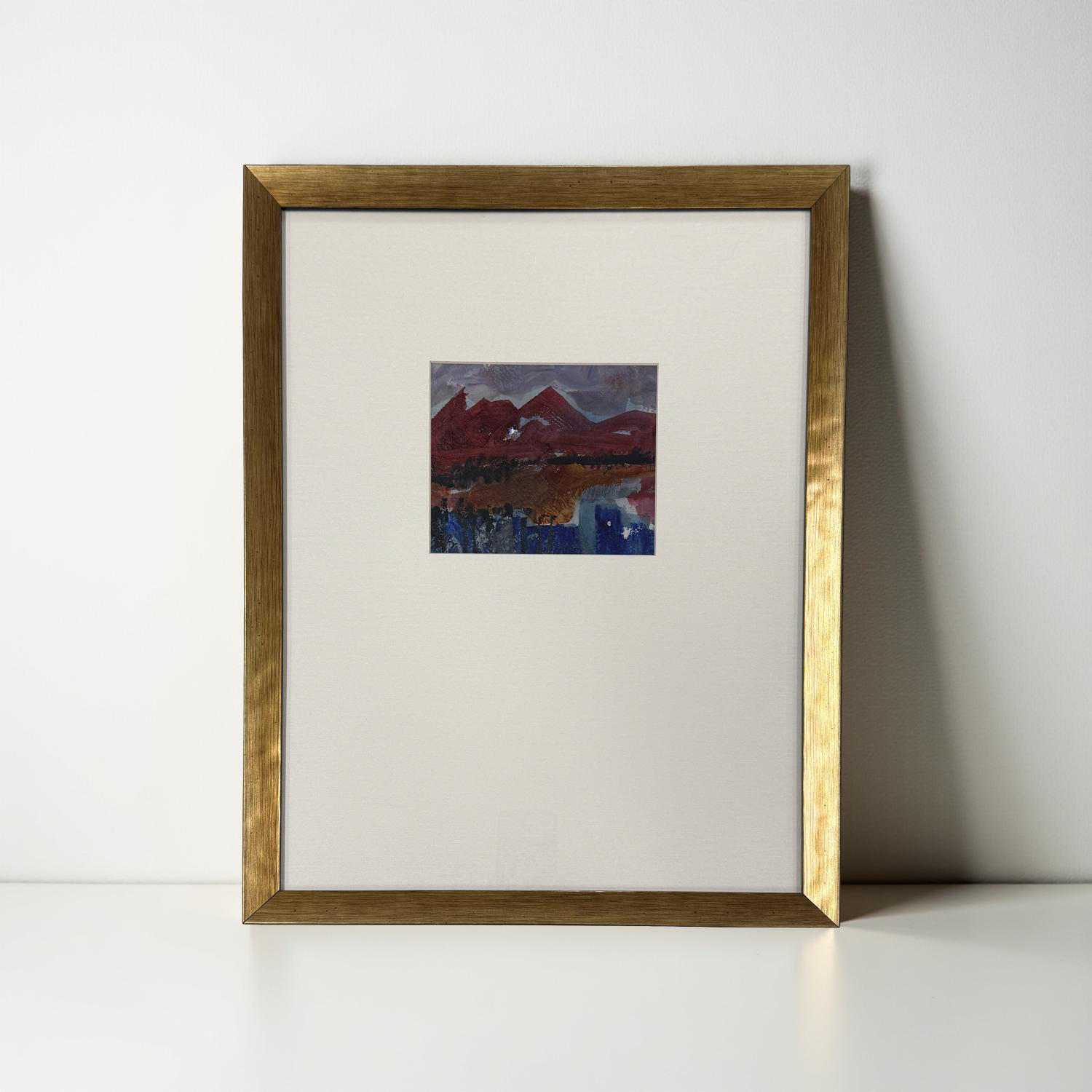 Red Rock Mountains - Angela Reed - Mixed Media on paper #1977 - The Artful