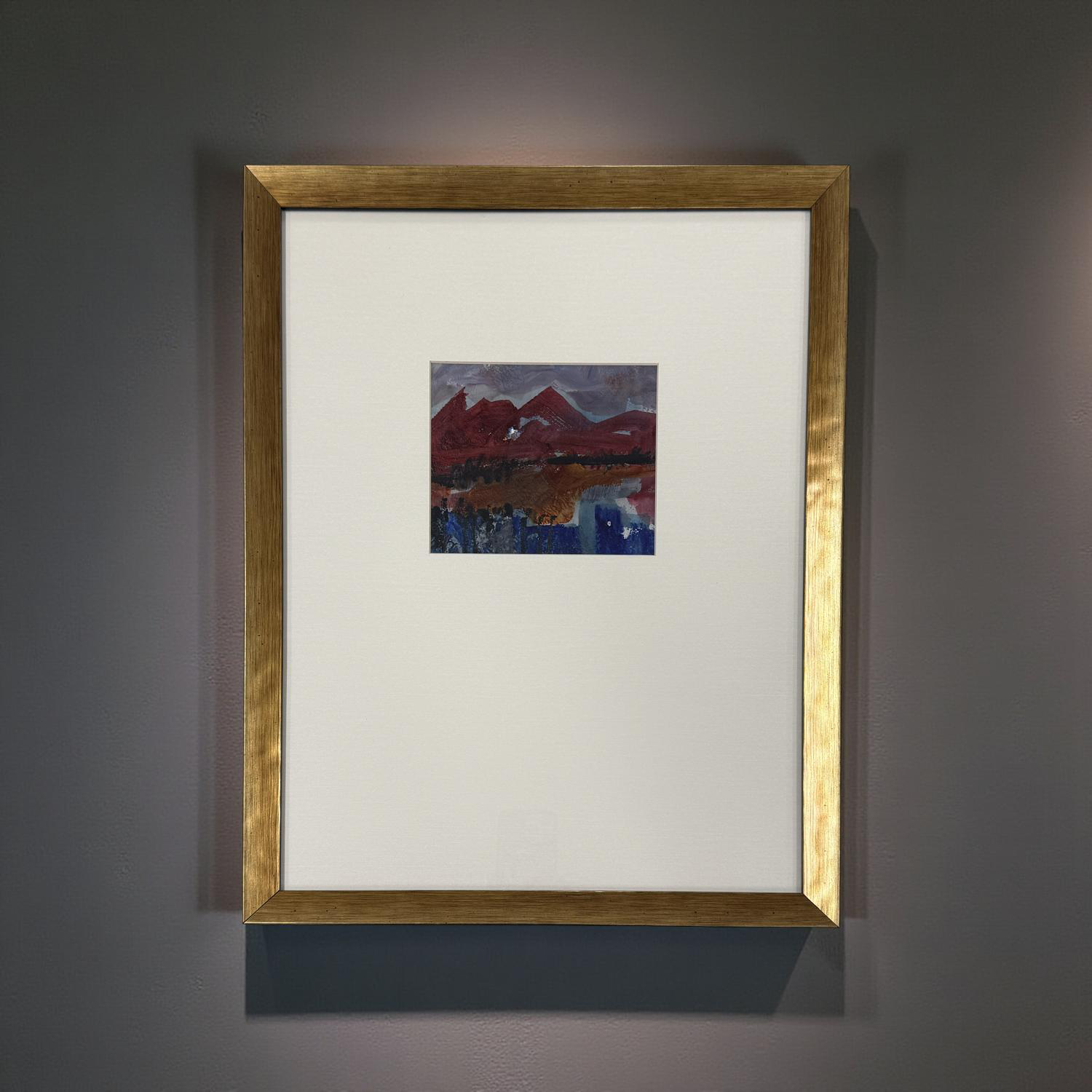Red Rock Mountains - Angela Reed - Mixed Media on paper #1977 - The Artful