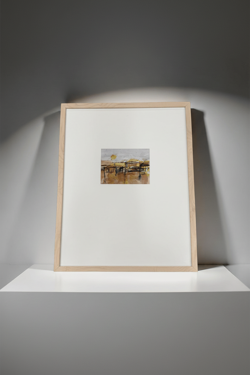 Hillside Scene - Mixed media on paper 1405 - The Artful
