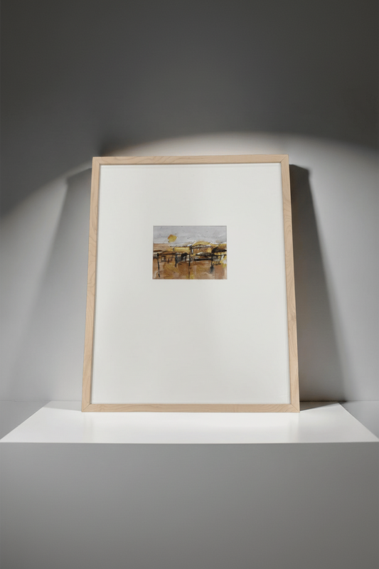 Hillside Scene - Mixed media on paper 1405 - The Artful